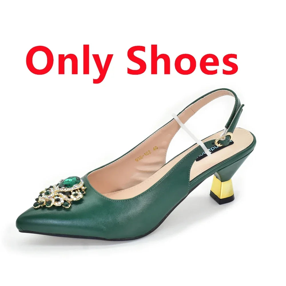 New Fashion Women Shoes and Bags To Match Set Nigeria Party Italian Shoe and