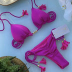 Adjustable Bandage Bikini Set 2023 Swimwear Swimsuit Woman Sexy Bathing Suits Solid Bikinis Triangle Female Summer Beachwear
