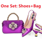 New Fashion Women Shoes and Bags To Match Set Nigeria Party Italian Shoe and
