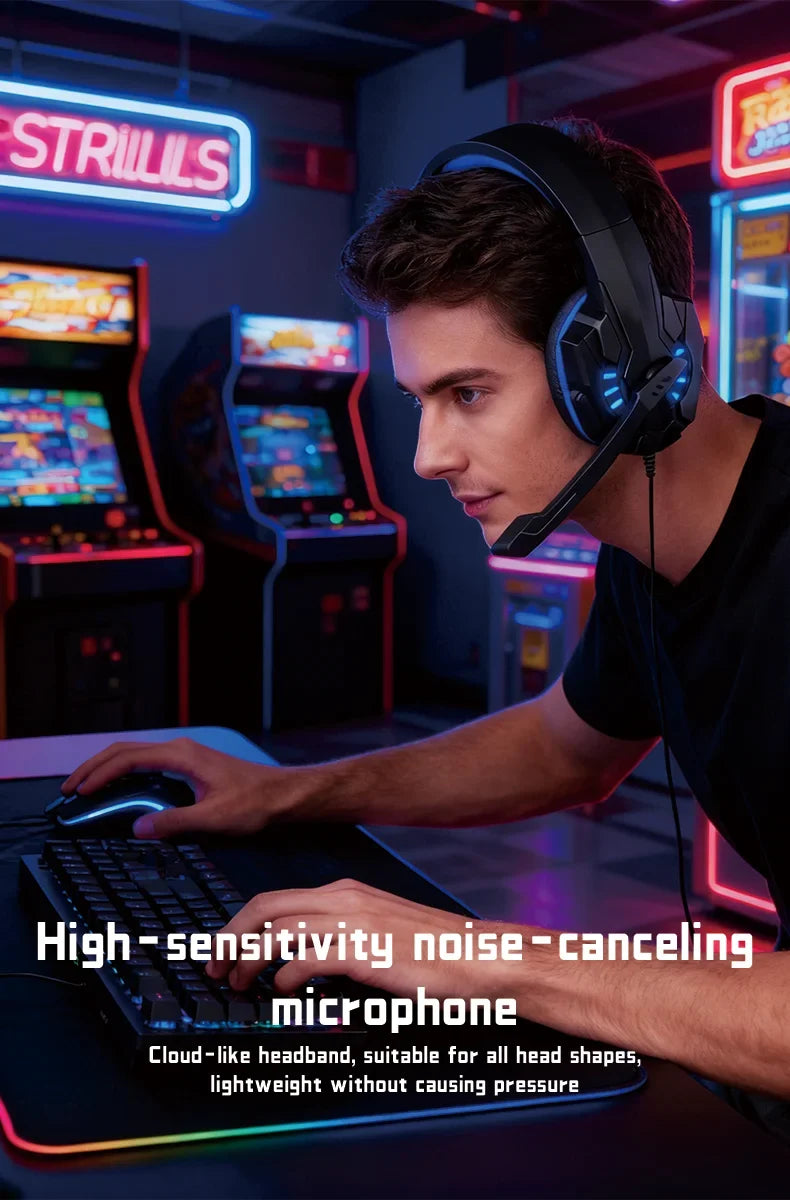 Gaming Headset with Mic Over-Ear Headphones Stereo