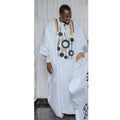 African Dresses For Women Bazin Rich Embroidery Design Floor Length With Scarf