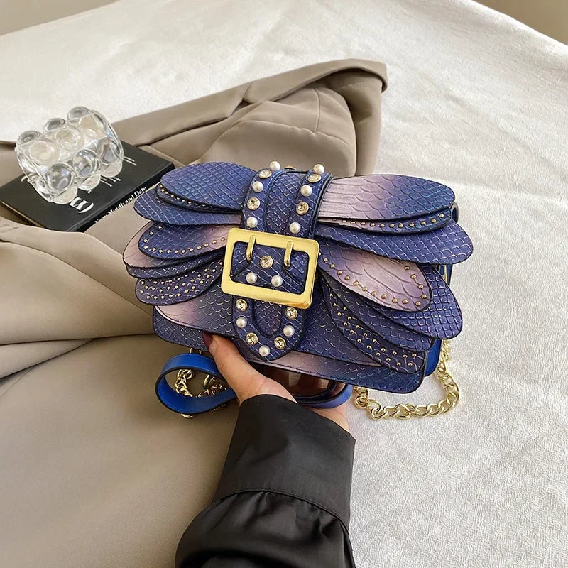 2024 New Handmade Rivet Butterfly Wing Crossbody Bag Women Designer Handbag And