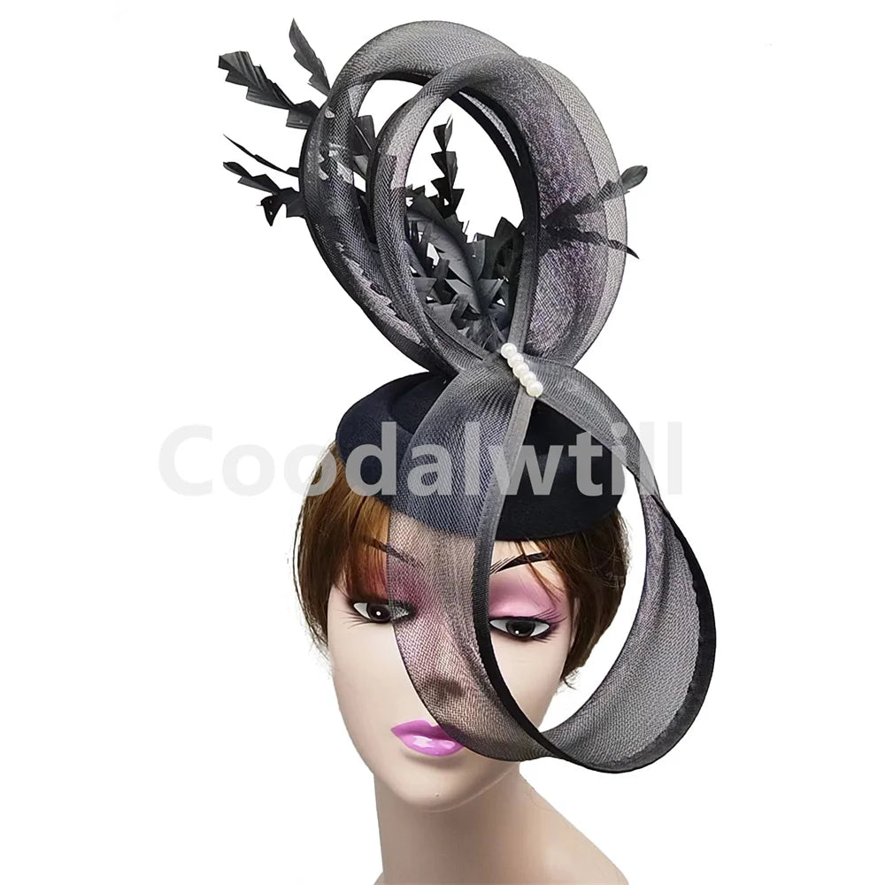 Ladies Royal Ascot Chapeau Cap Wedding Fascinator Hat Headpiece Women Church