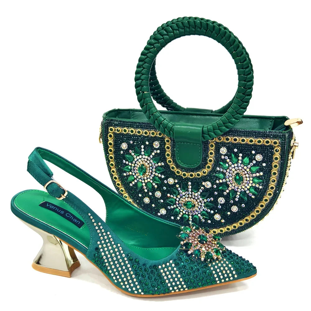 2024 Nigerian Design Evening Party Shoes And Bag Set Lucky Star Bag With