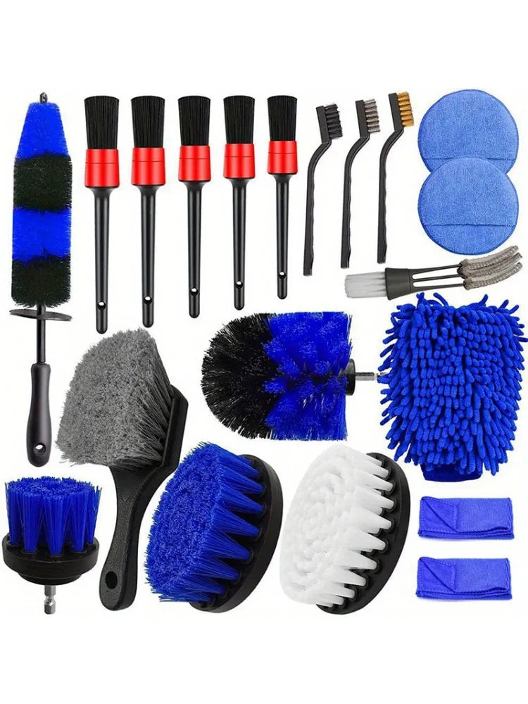 20PCS Car Detailing Brush Kit Wheel, Tire & Drill Cleaning Brush Set