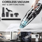 12000PA Cordless Car Vacuum Cleaner Wireless Handheld Wet & Dry Cleaner (USB Charging)