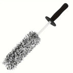 Car Wheel Cleaning Brush Plush Soft Bristle Rim & Tire Brush with Non-Slip Handle