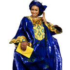 African Dresses For Women's Bazin Riche Embroidery Design Long Dress