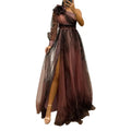 2024 Womens Evening Dress One Shoulder Pleated Pleated Mesh Single Long Sleeve