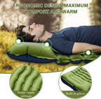 Outdoor camping super thick 4-inch inflatable sleeping mat with built-in pillow and pump air mat for travel hiking climbing