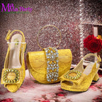 2025 Autumn New Design Specials Italian Women Shoes and Bag Set Comfortable Mid