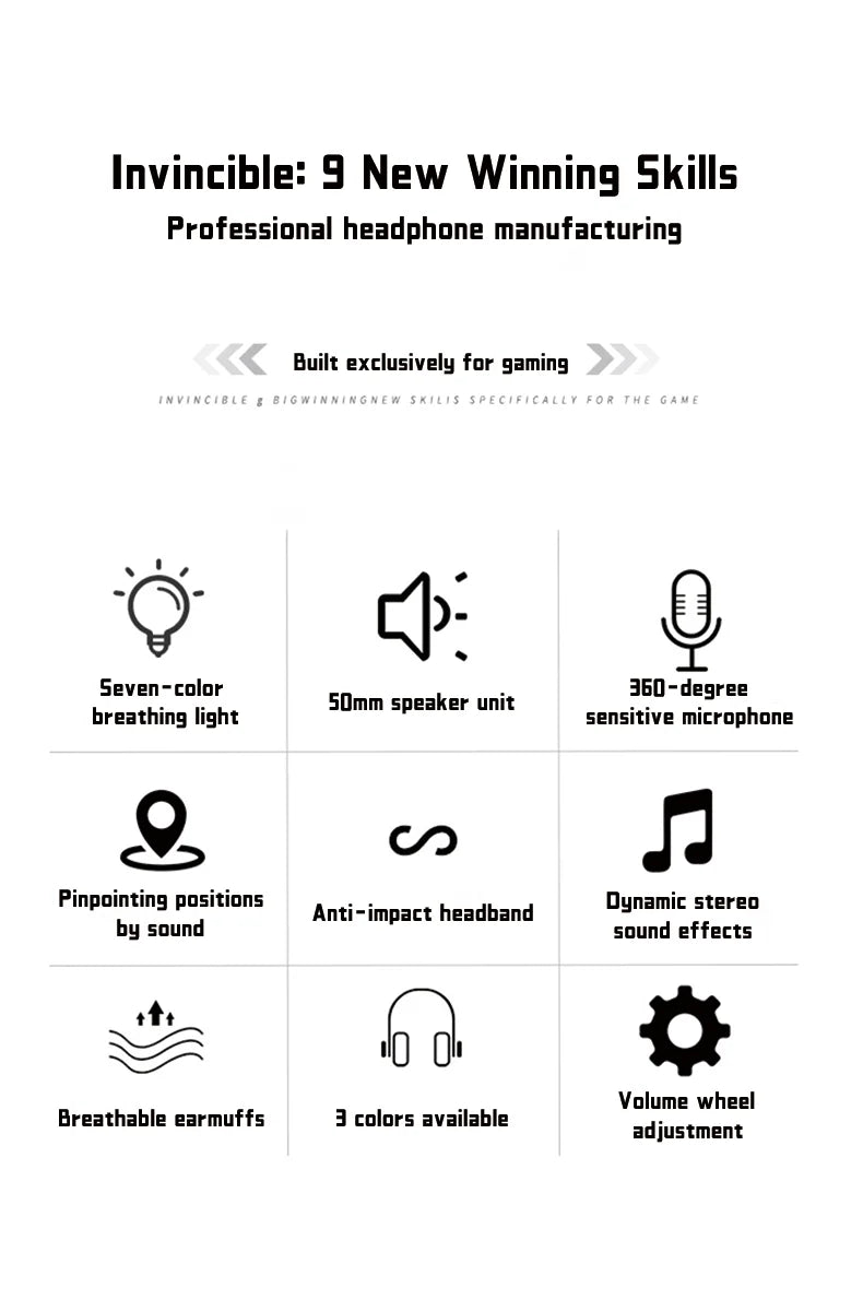 Gaming Headset with Mic Over-Ear Headphones Stereo