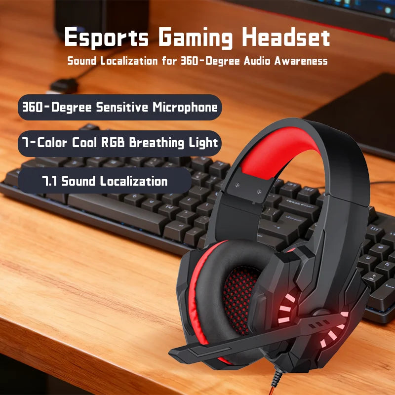Gaming Headset with Mic Over-Ear Headphones Stereo