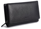 SADDLER PAULA Handmade Leather Trifold Purse – RFID Protected | 8 Card Slots, ID Window & Rear Zip Pocket | Gift Boxed