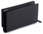 SADDLER PAULA Handmade Leather Trifold Purse – RFID Protected | 8 Card Slots, ID Window & Rear Zip Pocket | Gift Boxed