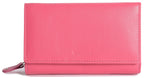 SADDLER PAULA Handmade Leather Trifold Purse – RFID Protected | 8 Card Slots, ID Window & Rear Zip Pocket | Gift Boxed
