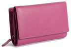 SADDLER PAULA Handmade Leather Trifold Purse – RFID Protected | 8 Card Slots, ID Window & Rear Zip Pocket | Gift Boxed
