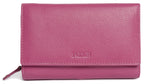 SADDLER PAULA Handmade Leather Trifold Purse – RFID Protected | 8 Card Slots, ID Window & Rear Zip Pocket | Gift Boxed