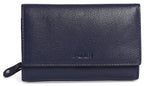 SADDLER PAULA Handmade Leather Trifold Purse – RFID Protected | 8 Card Slots, ID Window & Rear Zip Pocket | Gift Boxed