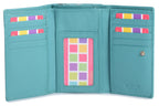 SADDLER PAULA Handmade Leather Trifold Purse – RFID Protected | 8 Card Slots, ID Window & Rear Zip Pocket | Gift Boxed
