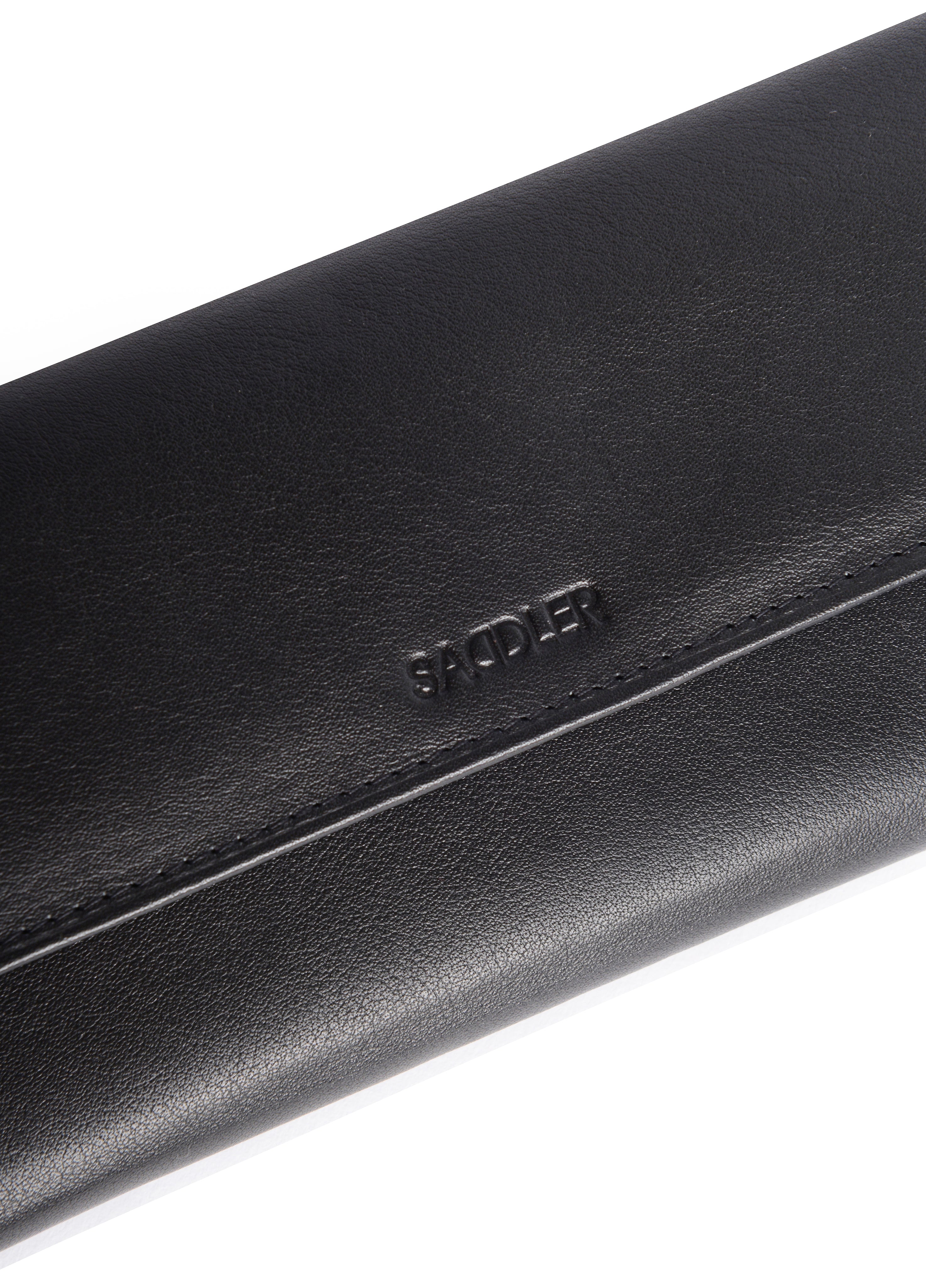 SADDLER CLAIRE Long Leather Trifold Purse - 18 Card Slots, Dual Zip Pockets, and Note Sections - RFID Protected