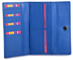 SADDLER CLAIRE Long Leather Trifold Purse - 18 Card Slots, Dual Zip Pockets, and Note Sections - RFID Protected