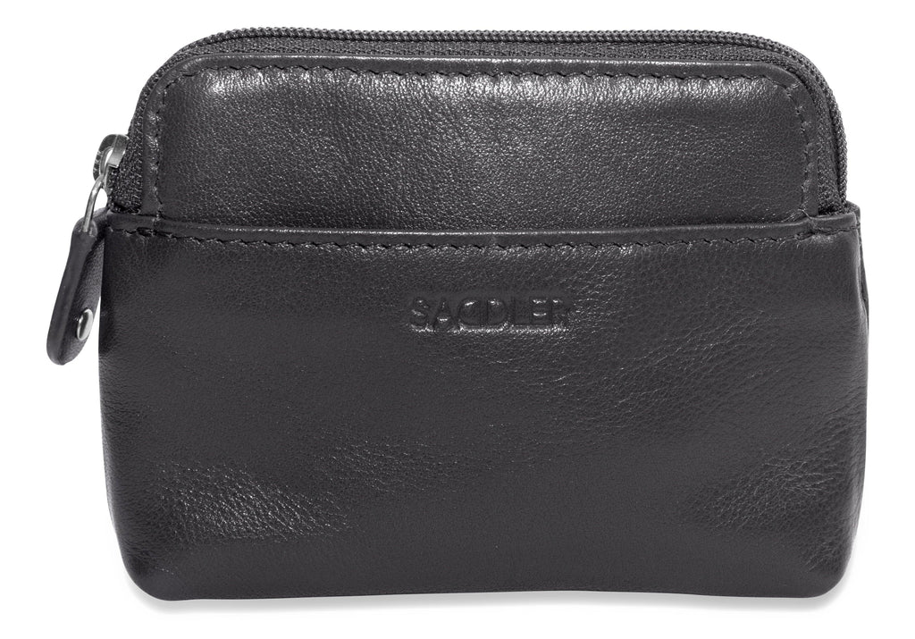 Compact Leather Zip-Top Purse "Pia" – Handmade by Saddler | RFID Protected & Gift Boxed | Multi-Functional Card, Coin & Key Holder