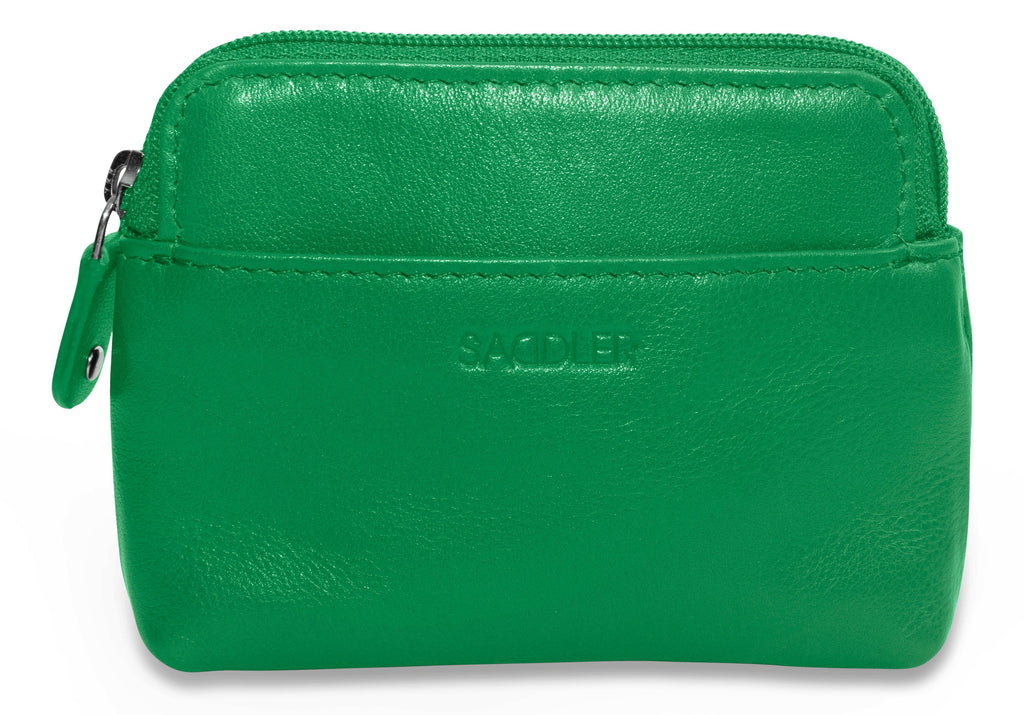 Compact Leather Zip-Top Purse "Pia" – Handmade by Saddler | RFID Protected & Gift Boxed | Multi-Functional Card, Coin & Key Holder