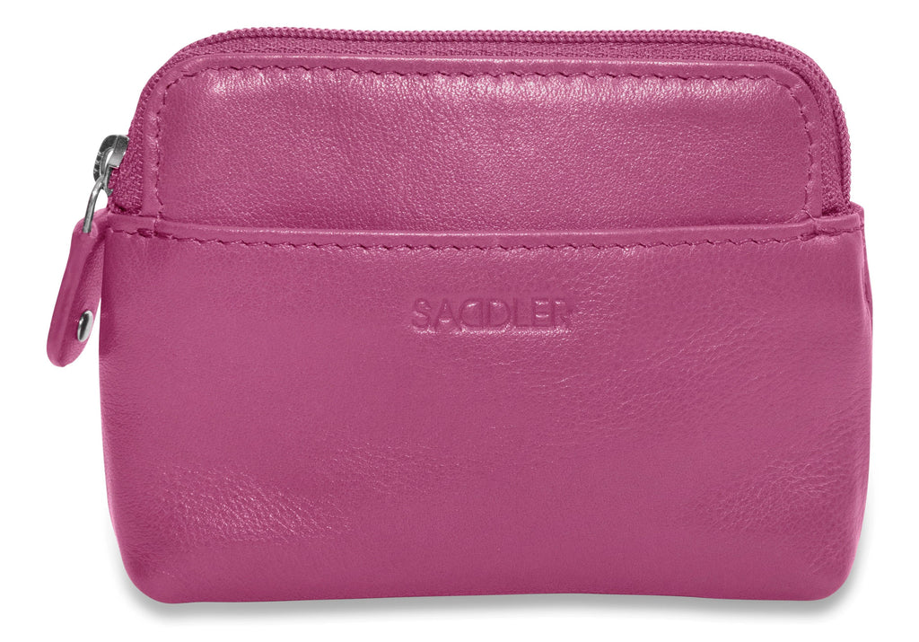 Compact Leather Zip-Top Purse "Pia" – Handmade by Saddler | RFID Protected & Gift Boxed | Multi-Functional Card, Coin & Key Holder