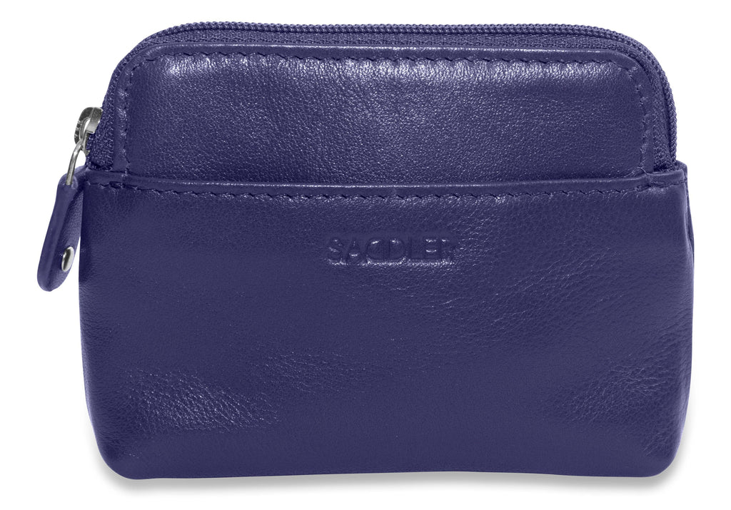 Compact Leather Zip-Top Purse "Pia" – Handmade by Saddler | RFID Protected & Gift Boxed | Multi-Functional Card, Coin & Key Holder