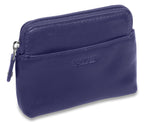 Compact Leather Zip-Top Purse "Pia" – Handmade by Saddler | RFID Protected & Gift Boxed | Multi-Functional Card, Coin & Key Holder