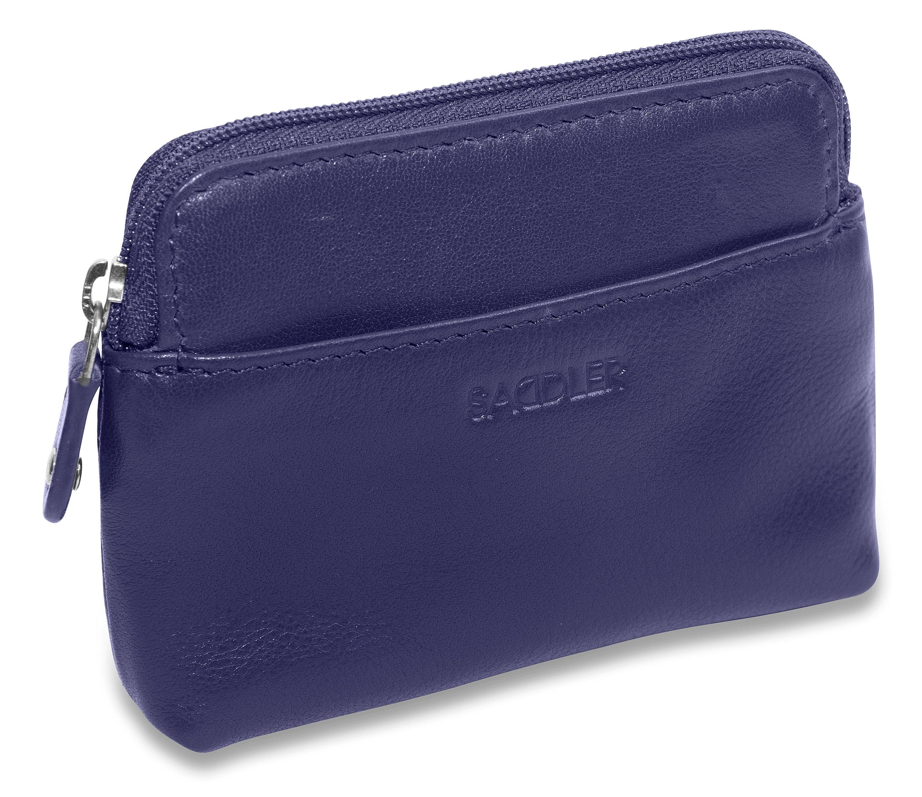 Compact Leather Zip-Top Purse "Pia" – Handmade by Saddler | RFID Protected & Gift Boxed | Multi-Functional Card, Coin & Key Holder