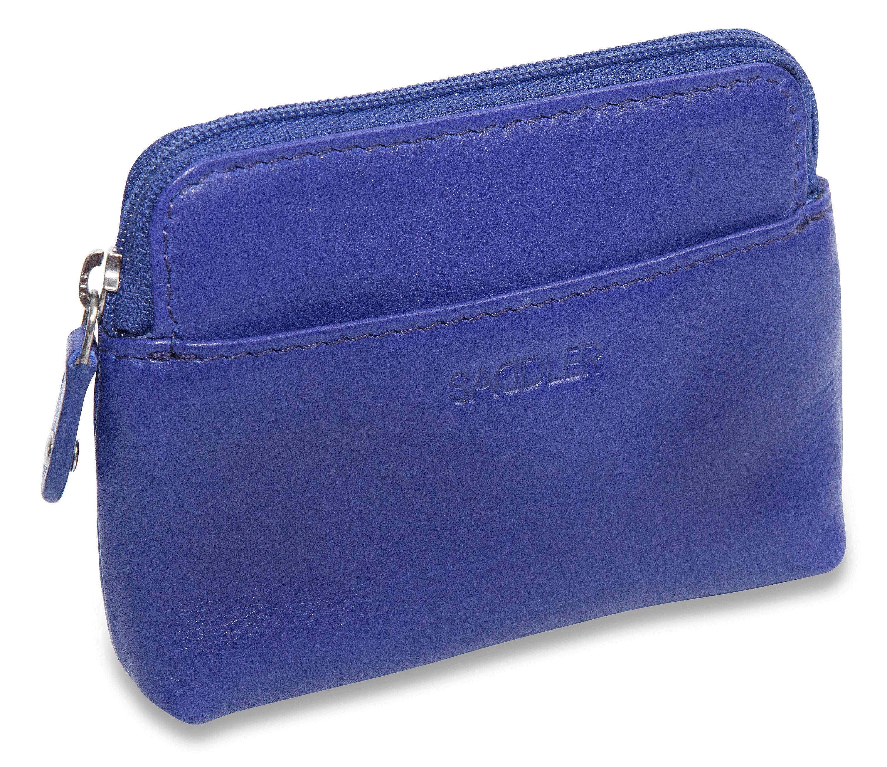 Compact Leather Zip-Top Purse "Pia" – Handmade by Saddler | RFID Protected & Gift Boxed | Multi-Functional Card, Coin & Key Holder