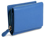 SADDLER CARLA Handmade Leather Compact Trifold Purse – RFID Protected | 5 Card Slots, ID Window & Zipped Coin Pocket | Gift Boxed