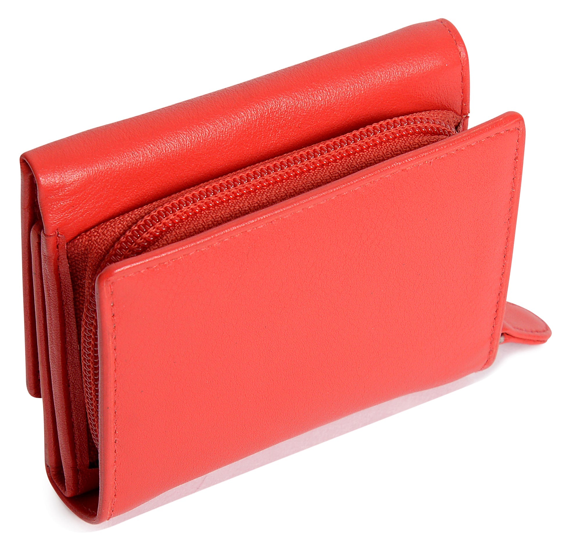 SADDLER CARLA Handmade Leather Compact Trifold Purse – RFID Protected | 5 Card Slots, ID Window & Zipped Coin Pocket | Gift Boxed