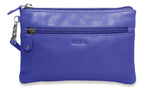SADDLER SCARLETT Leather Zip Top Mini Clutch - Phone Holder with Detachable Wrist Strap - RFID Protected