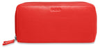 SADDLER GABRIELLA Leather Double Zip Around Purse - 8 Card Slots, Phone Pocket, and Coin Purse - RFID Protected