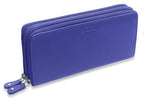 SADDLER GABRIELLA Leather Double Zip Around Purse - 8 Card Slots, Phone Pocket, and Coin Purse - RFID Protected