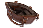 SADDLER "Chloe" Real Leather Twin-Handle Handbag with Crossbody Strap - Handmade, with Keepsake Pouch
