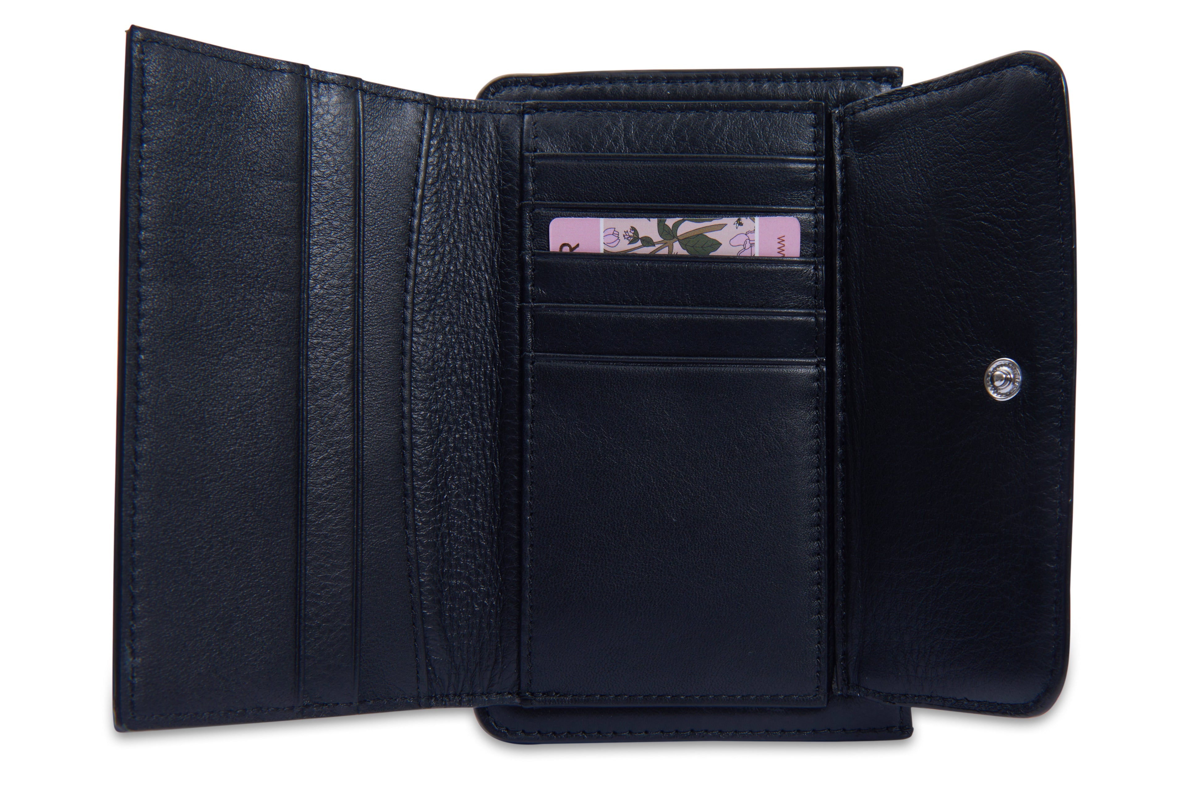 SADDLER "Marion" Bifold Real Leather Card Wallet with Zip Top Coin Purse (Gift Boxed)