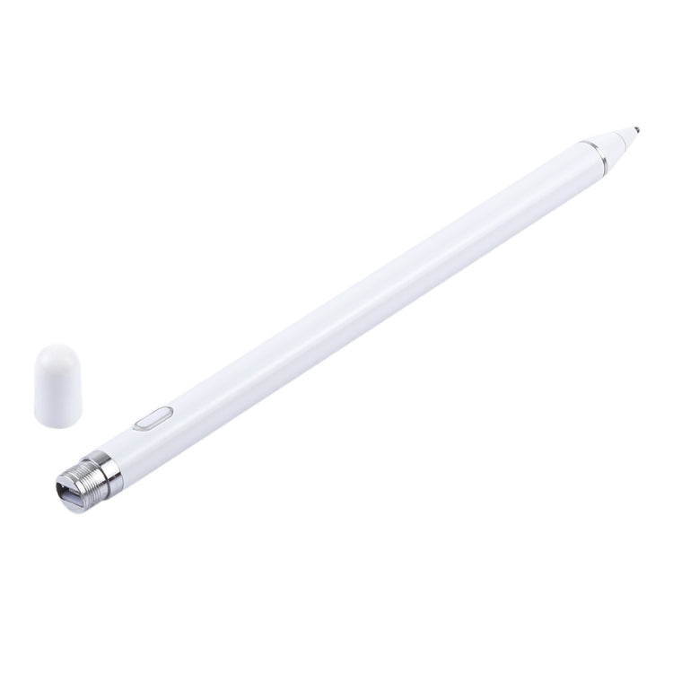 Universal Rechargeable Stylus Pen with 2.3mm Metal Nib for iPhone, iPad, Samsung & Tablets (White)