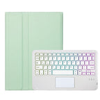 For iPad 11 2025 / 10th Gen 10.9 2022 A10B-AS Lambskin Texture Backlight Bluetooth Touch Keyboard Leather Tablet Case with Pen Slot, A10B-AS