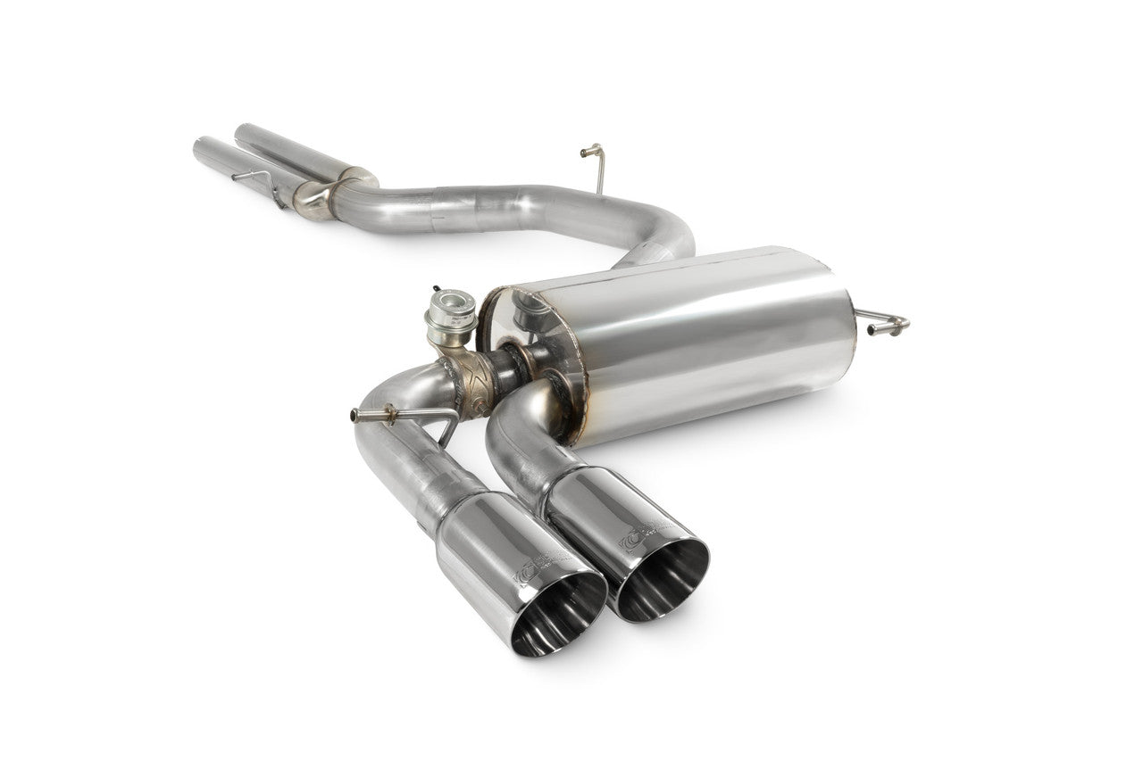 Scorpion Non-resonated secondary cat-back system Valved Polished RS3 8P 2011