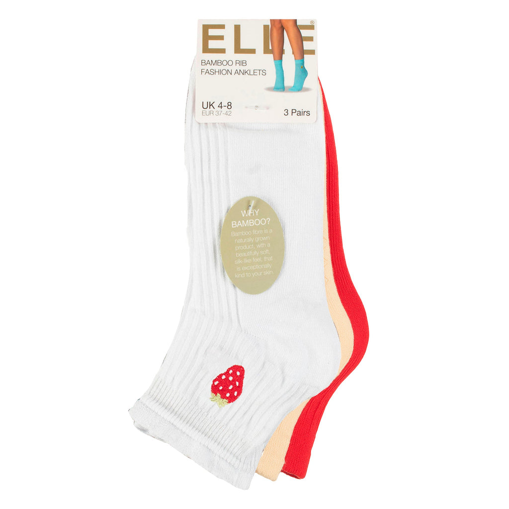3 Pack Ladies Ribbed Anklet Socks with Frill Welt - Soft Stylish Everyday Fit