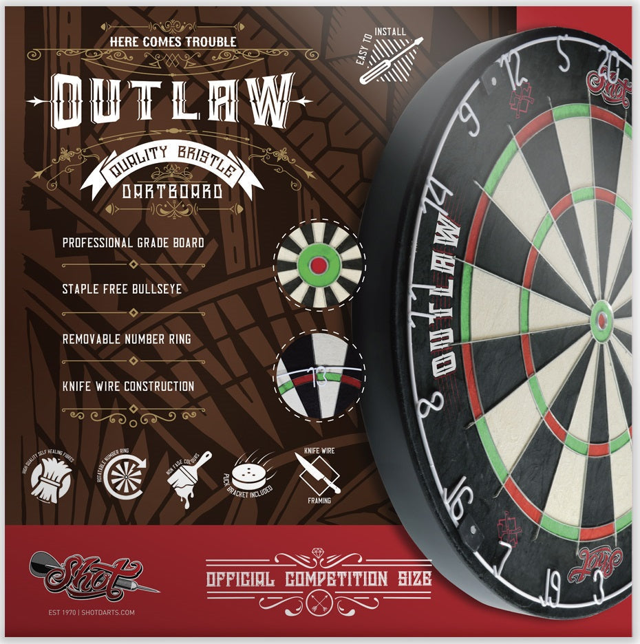 Shot Outlaw Bristle Dartboard