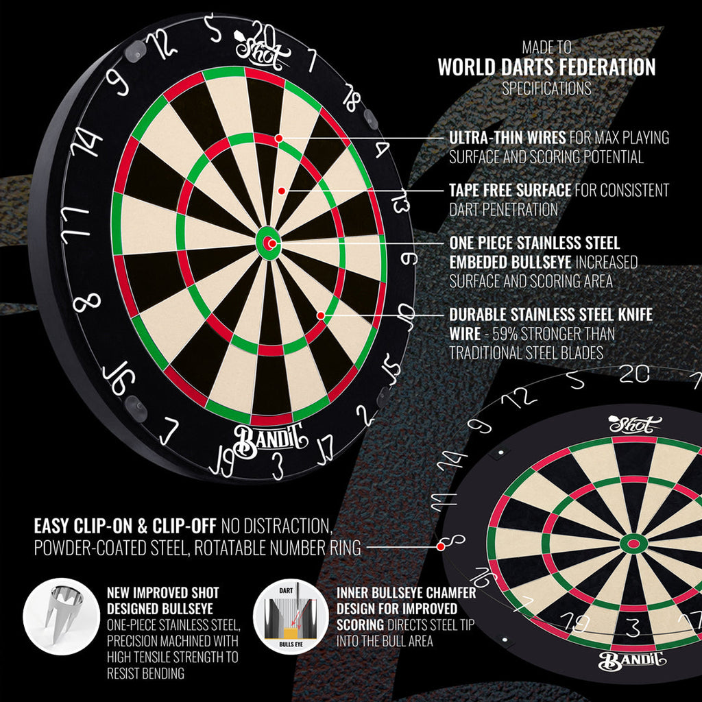 Shot Bandit Professional Dartboard 4th GEN