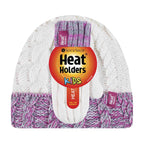 Kids Fleece Lined Knitted Striped Colourful Winter Thermal Hat & Mittens Set