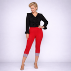 3/4 Length Beaded Scallop Hem Leggings