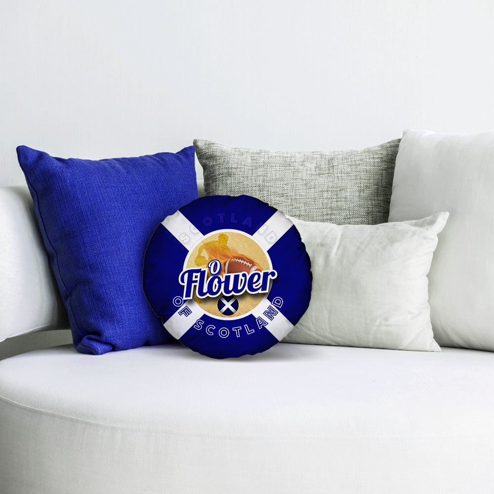Scotland Rugby Union Flower  - Legend Collection - Circle Cushion 14"