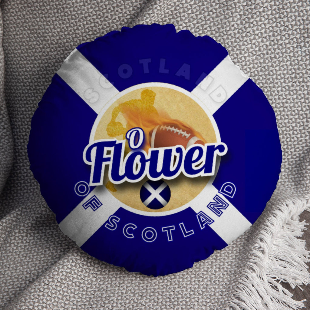 Scotland Rugby Union Flower  - Legend Collection - Circle Cushion 14"